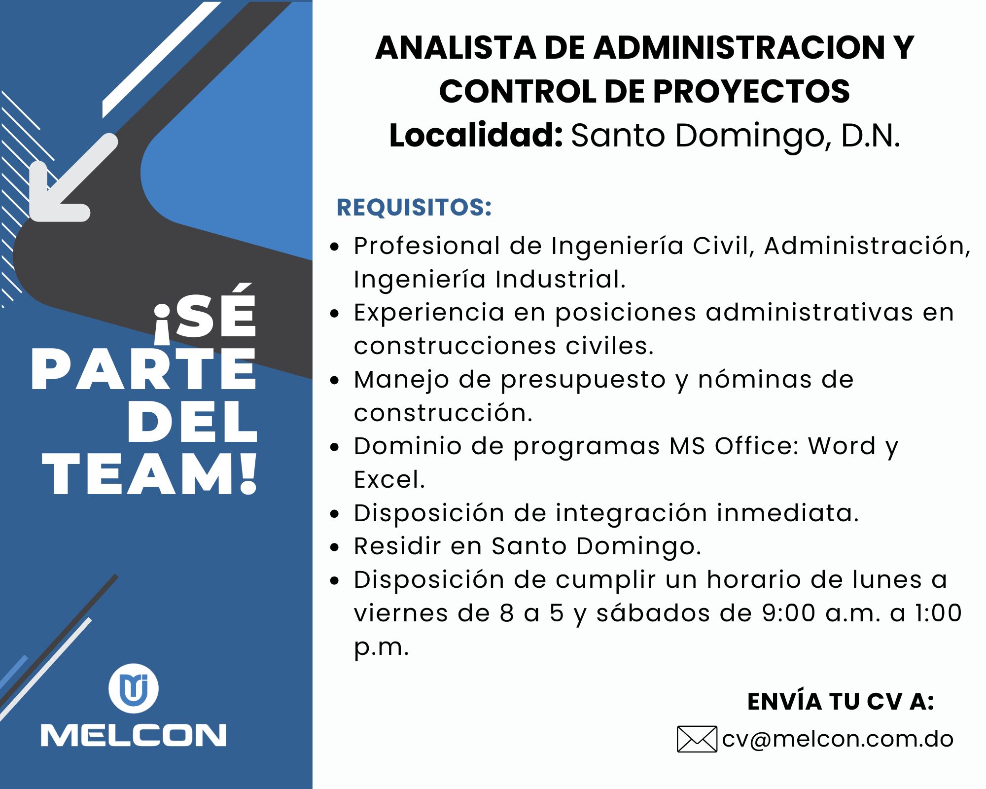 Analista de Administración y Control de Proyectos