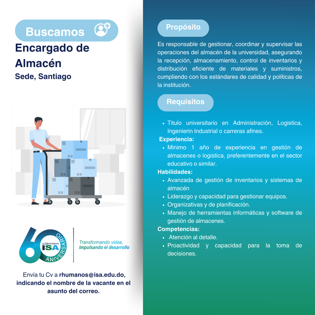 Supervisor de Almacén